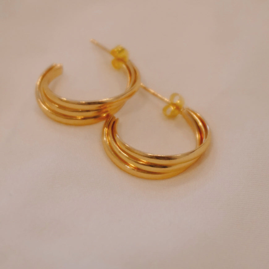 Vintage Gold Twisty Hoops