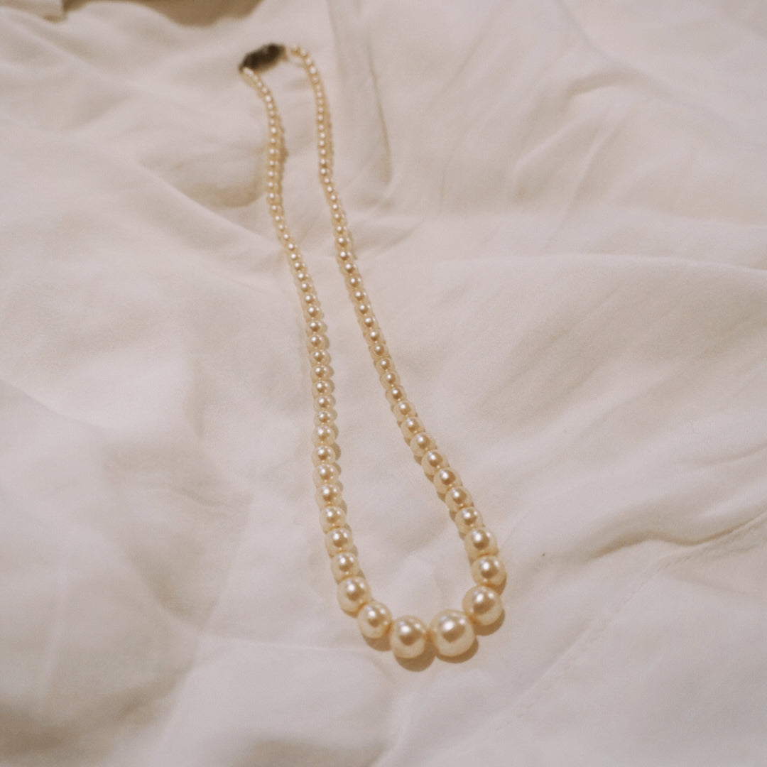 Vintage Pink Pearl Necklace