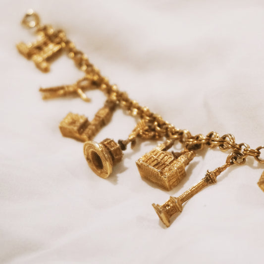 Vintage Gold Charm Bracelet