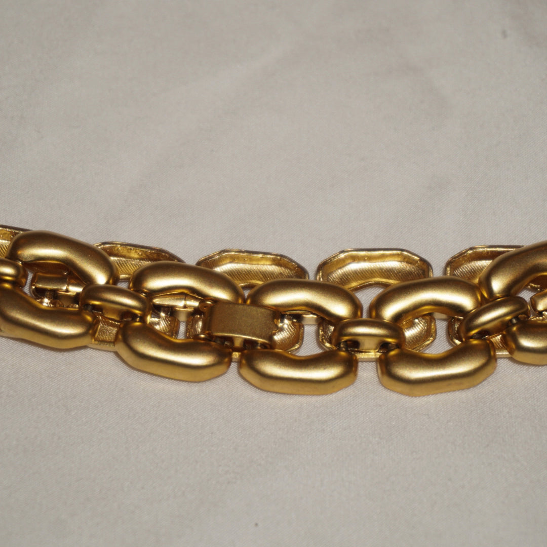 Vintage Matted Gold Chain Bracelet