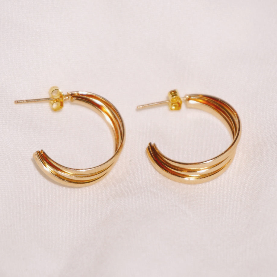 Vintage Gold Twisty Hoops