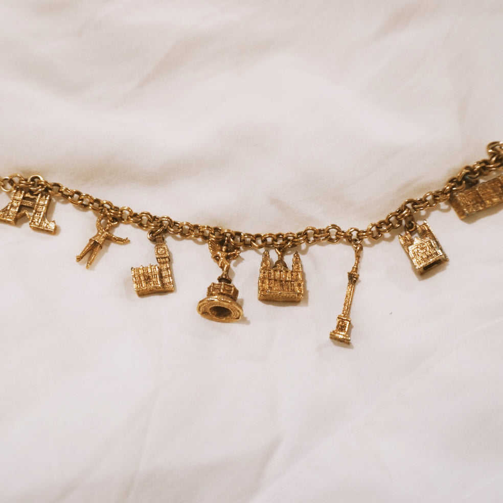 Vintage Gold Charm Bracelet