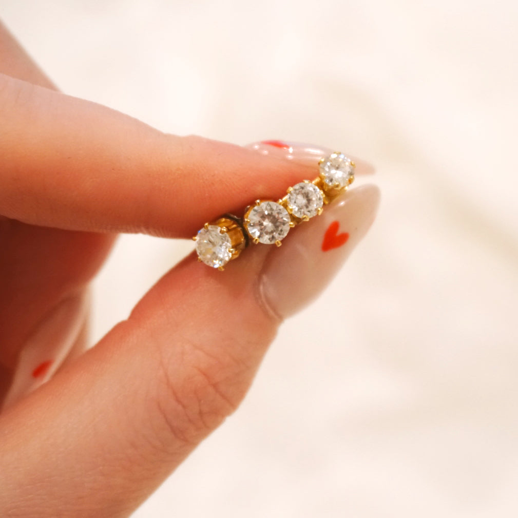 Vintage Diamond Earrings (2 pairs)