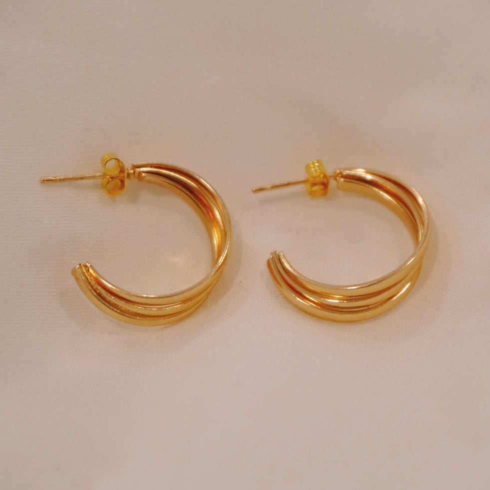 Vintage Gold Twisty Hoops