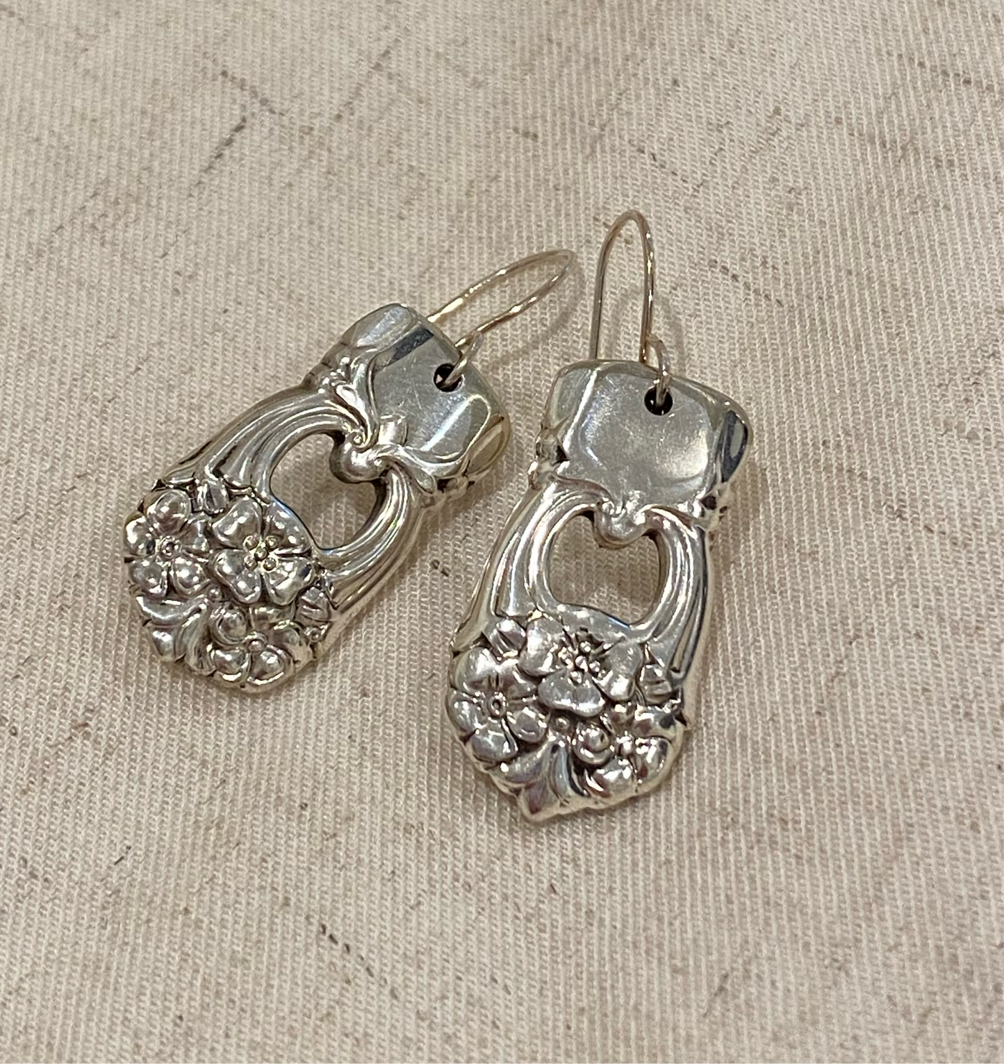 Dangly Floral Spoon Earrings