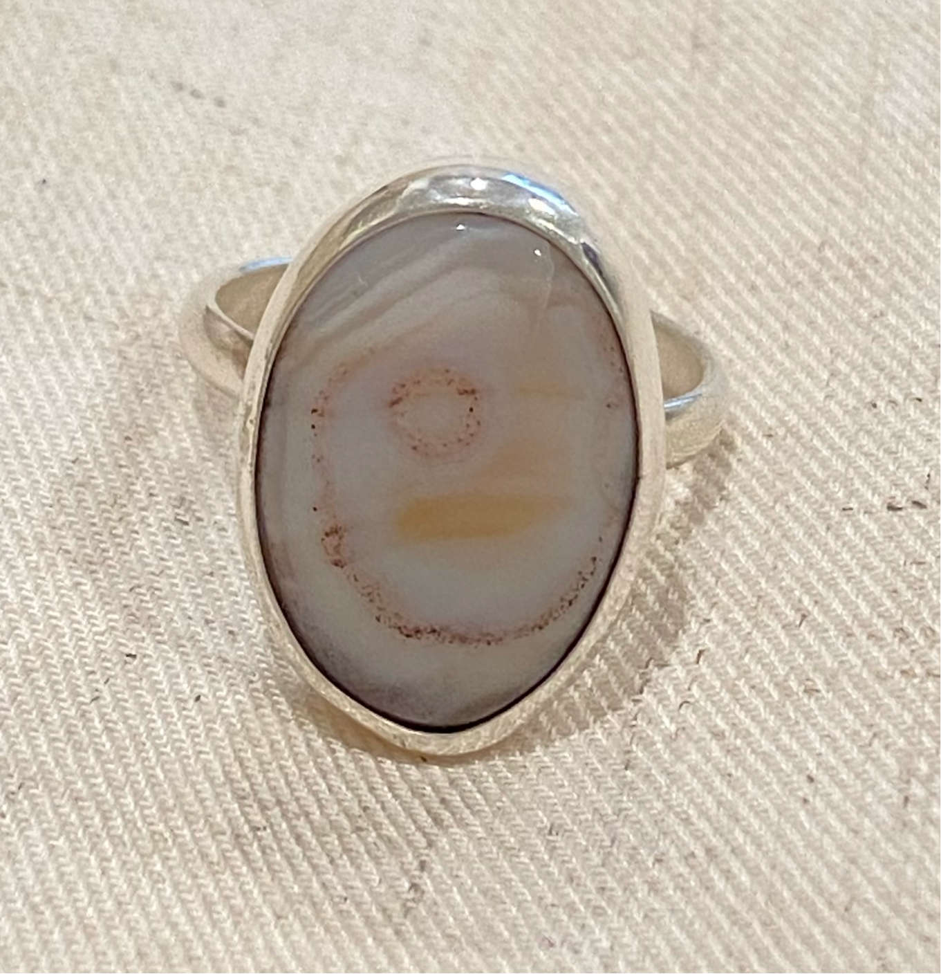 Swirly Agate Sterling Silver Gem Ring