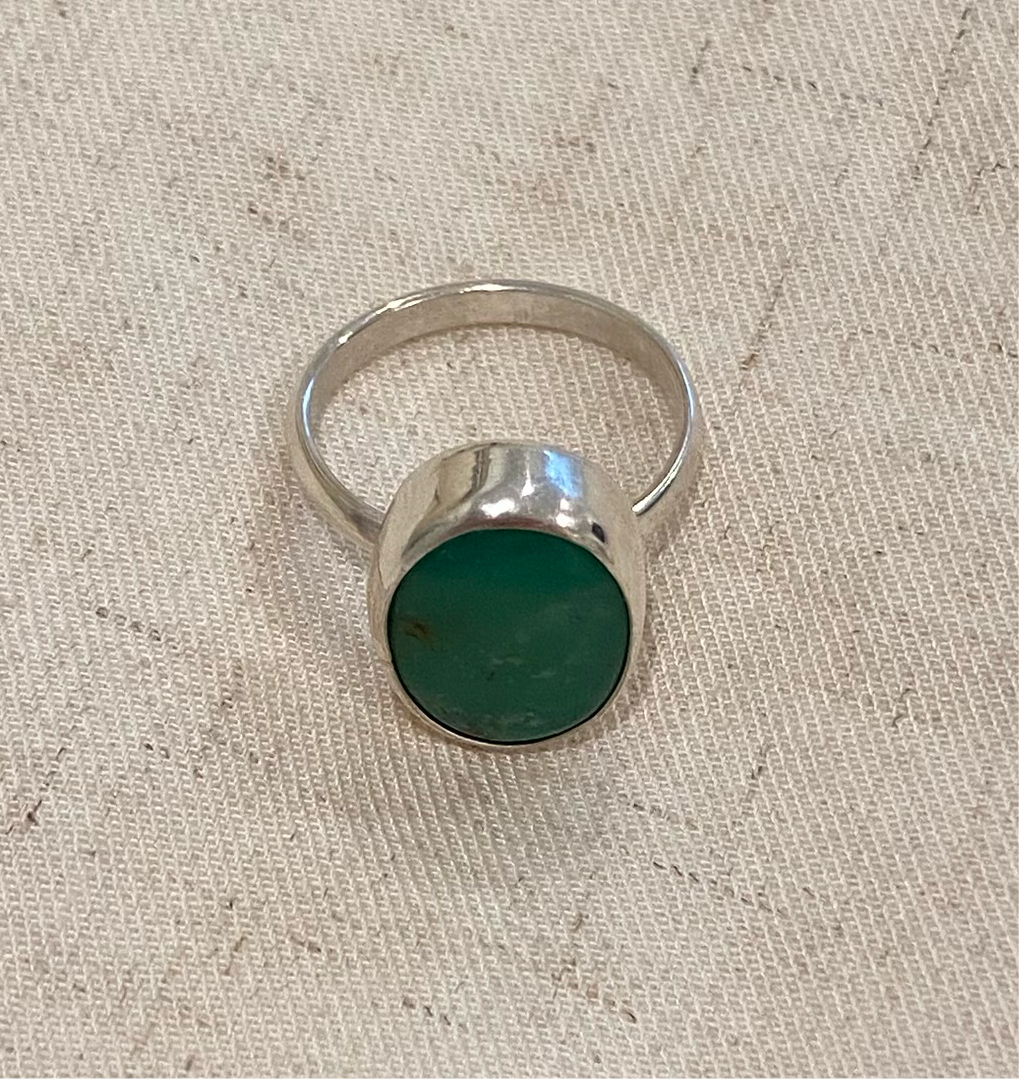 Green Aventurine Sterling Silver Gem Ring