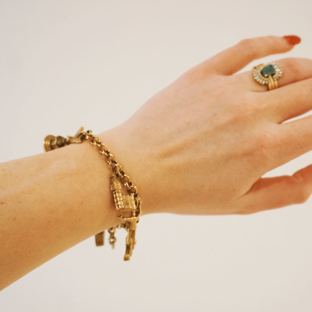 Vintage Gold Charm Bracelet