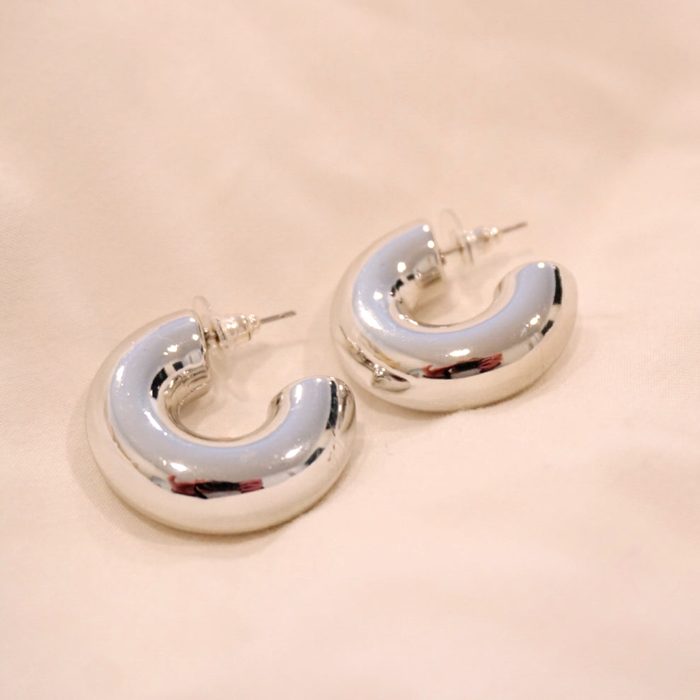 Vintage Silver Chunky Hoops