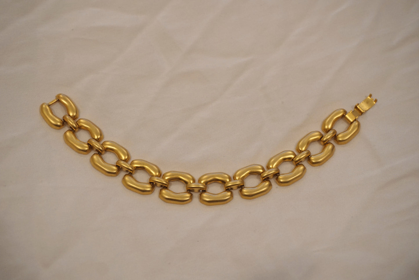 Vintage Matted Gold Chain Bracelet